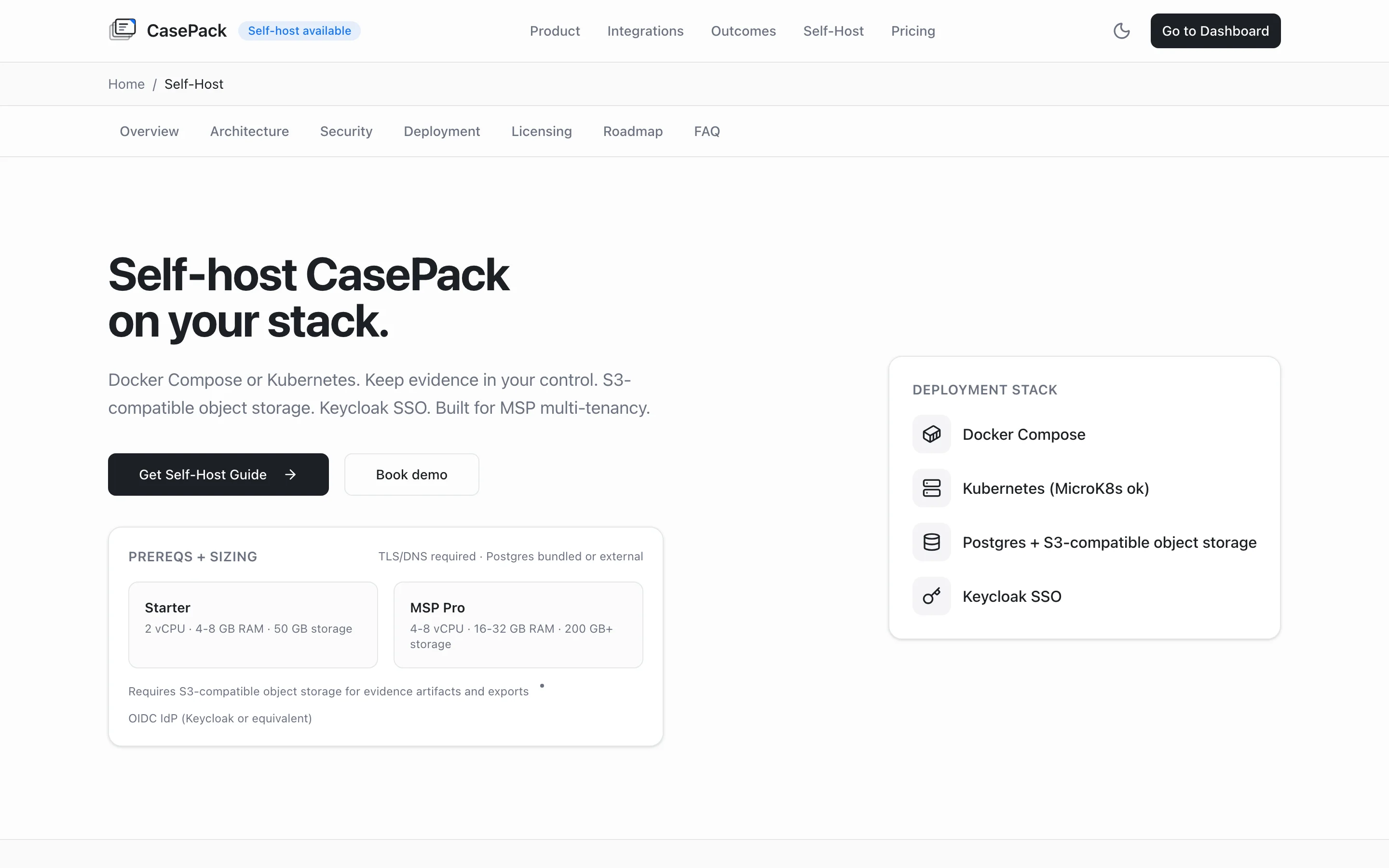 Self-hosted CasePack